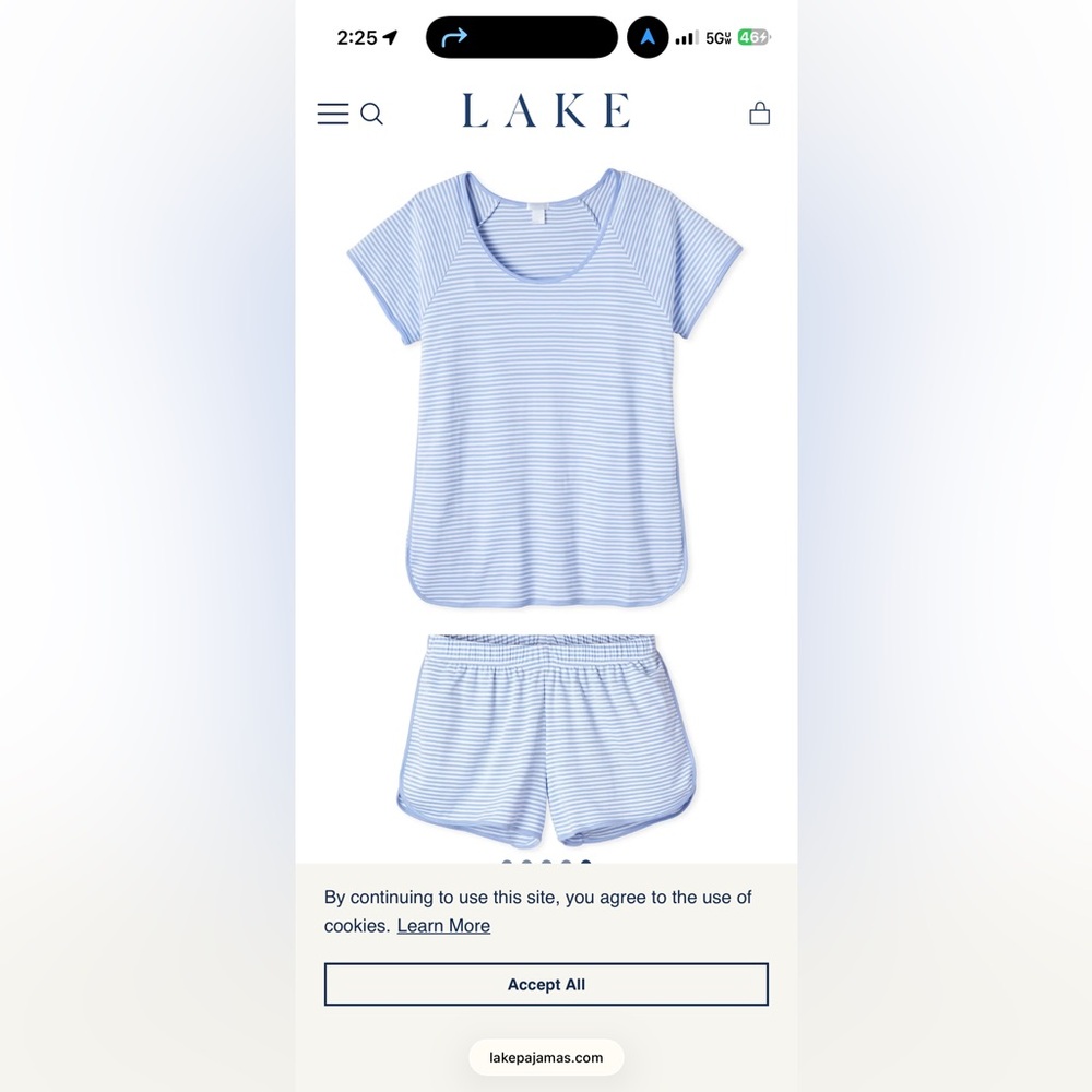 LAKE Women’s Light Blue Stripe Short Pajama Set